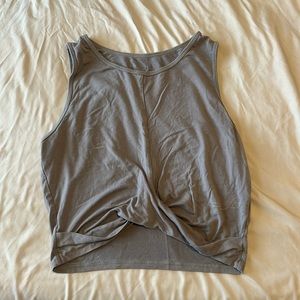 Curves N Combatboots Gray Crop Top Size- Medium